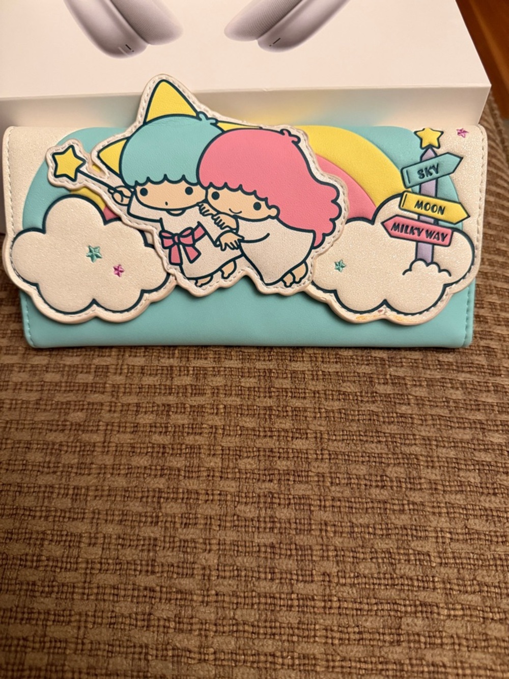 Sanrio Little Twin Stars Wallet in Pastel Blue with Pink & Mint Accents